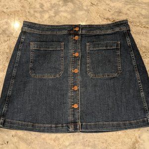 NWT Madewell Denim A-Line Button Skirt size 16